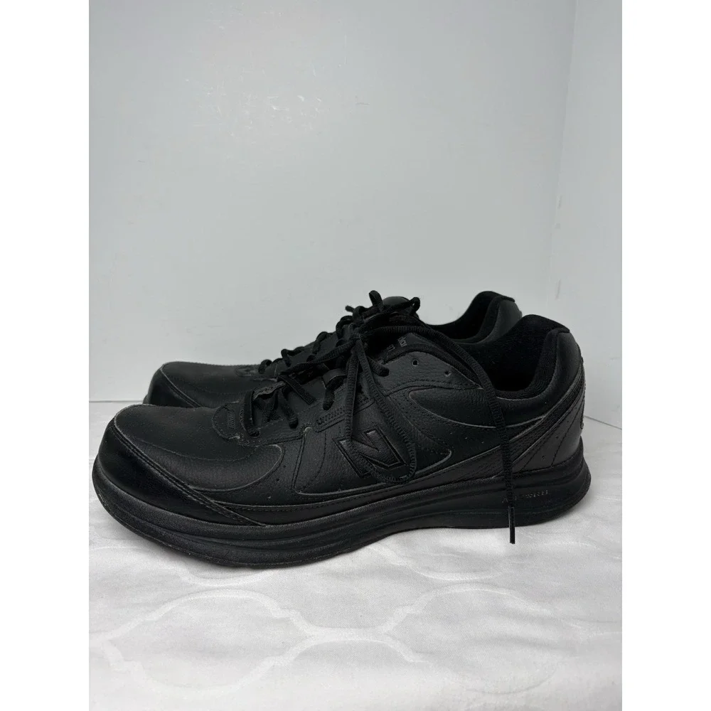 New Balance 577 Shoes Mens 13 B Walking Black Leather Sneakers Lace Up  MW577BK